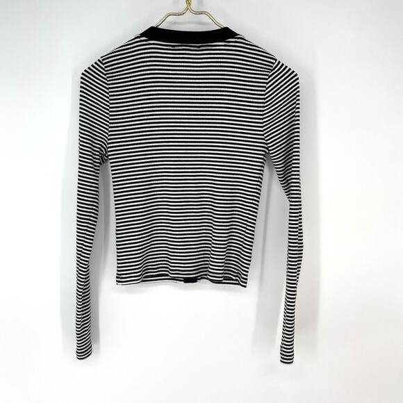 J Crew Vintage Rib Lady Jacket Black and White Stripes Women's Size XS - Picture 2 of 7